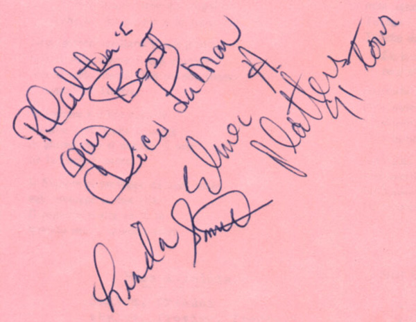 Autografi dei Platters (il pi famoso gruppo doo-wop) - Tour 1991